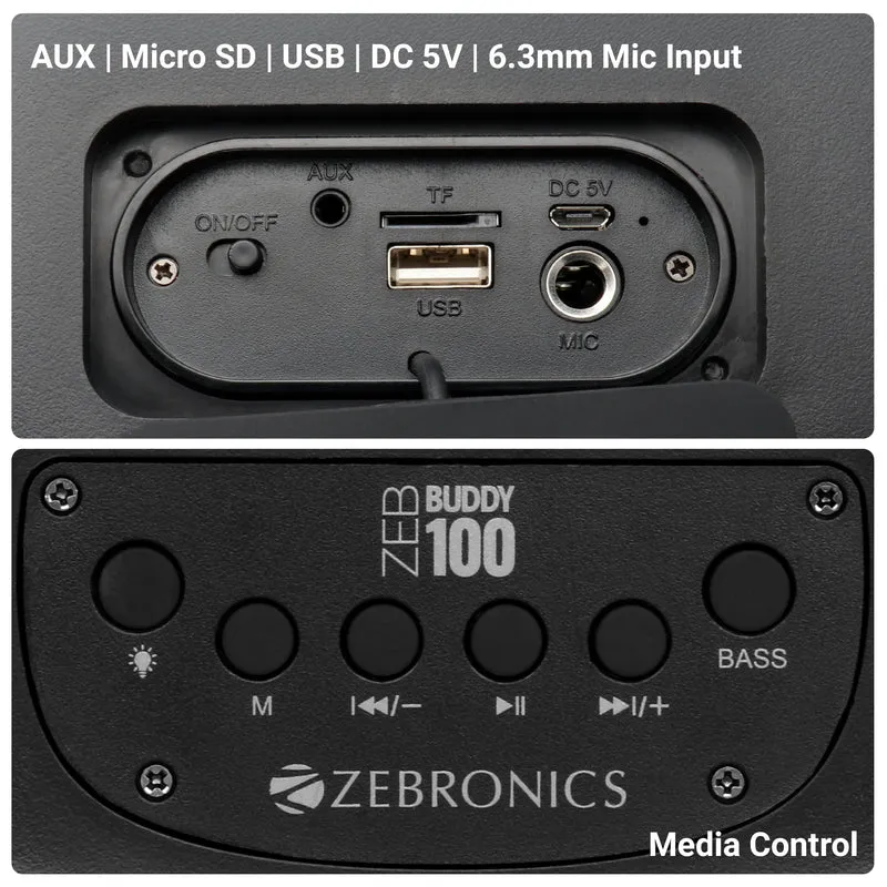 Zebronics Bluetooth Speaker with Mic 20w Buddy 100 view 4